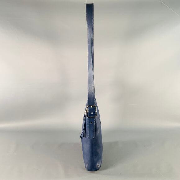 COACH Vintage Blue Contrast Stitch Leather Crossbody Handbag - Picture 4 of 9